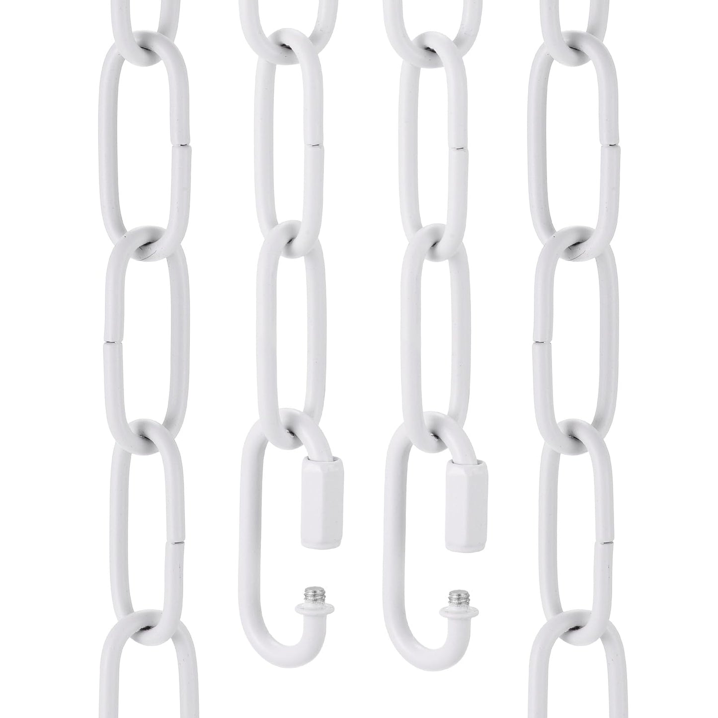 uxcell 6ft Lighting Hanging Chain, 3mm/0.12" Looping Metal Pendant Chandelier Chain Extension with 2 Quick Link Lock for Hanging Plant Pendant Chandelier Light Fixture, White