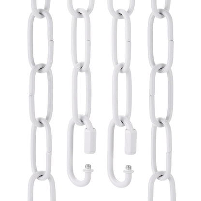 uxcell 6ft Lighting Hanging Chain, 3mm/0.12" Looping Metal Pendant Chandelier Chain Extension with 2 Quick Link Lock for Hanging Plant Pendant Chandelier Light Fixture, White