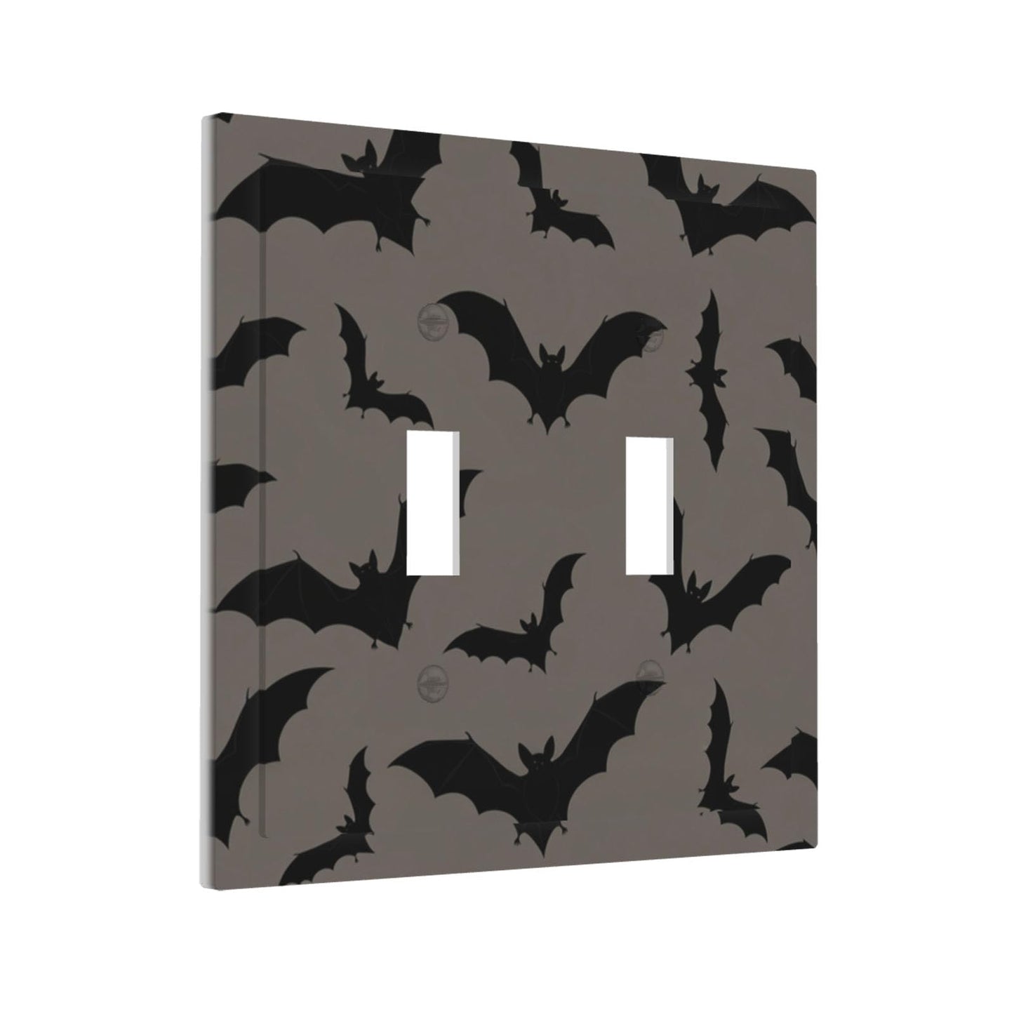Moupodun Gothic Bats Light Switch Cover Plate Brown Decorative Halloween Toggle Light Switch Wall Plate Midsize 2-Gang 4.88" x 4.92" Double Switch Cover