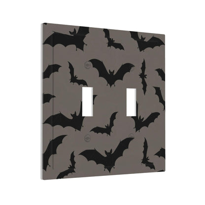 Moupodun Gothic Bats Light Switch Cover Plate Brown Decorative Halloween Toggle Light Switch Wall Plate Midsize 2-Gang 4.88" x 4.92" Double Switch Cover