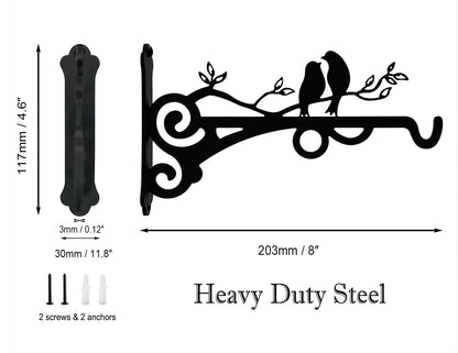 Qktxktzy Multipurpose Hanging Basket Plant Brackets Outdoor Indoor, Heavy Duty Solid Steel Plant Hangers, Wall Mounted Lantern Hooks for Garden Plants Flower Light Bird Feeder Pack of 2