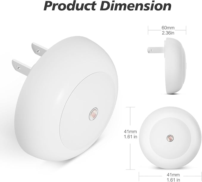 fesnne Night Light, Night Lights Plug into Wall, Dusk to Dawn Sensor, Red Led Night Light 0.5W, 2 Pack Nightlight for Adults, Bedroom, Bathroom, Hallway, Kitchen