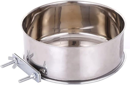 Stainless Steel Hanging Pet Bowls, Dog Crate Food and Water Bowl Metal Coop Cups with Clamp Holder, Detached Dog Cat Cage Kennel Bowl Feeder Dish for Dogs Cats Birds Ferret Rabbit and Small Animals