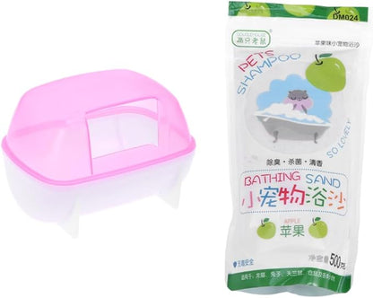 Totority 500g Chinchilla House Bath Room Small Pet Hamster Bathroom Dust Bath Container Powder Stress Relief for Small Animals