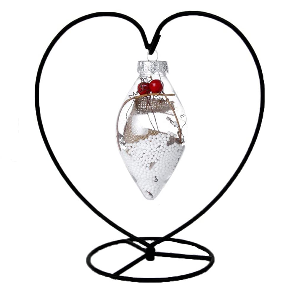 YY YEARCHY Ornament Display Stand Heart Shaped Hook Rack Holder for Hanging Glass Globe Pot Terrarium Witch Ball Home Christmas Wedding Decoration Creative Gift (2, 11“x10.2"x5.9")