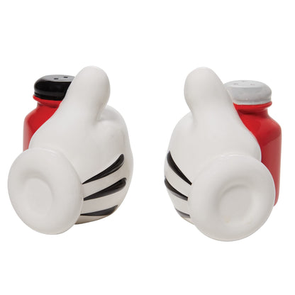 Enesco Disney Ceramics Mickey Mouse Hands Sculpted Salt and Pepper Shaker Set, 3.54 Inch, Multicolor