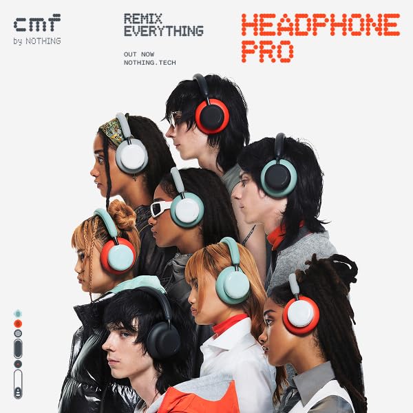 CMF by Nothing Headphone Pro Active Noise Canceling Wireless Headphones Bluetooth 5.4 Over The Ear Headset, 50H ANC Playtime, Bass&Treble Slider, Custom EQ&Spatial Audio, Hi-Res LDAC, Dark Grey
