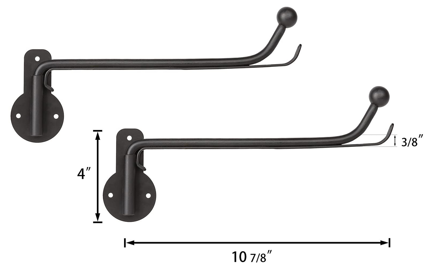 Mkono Wall Mounted Drying Rack Laundry Clothes Hanger with Swing Arm Space Saving Metal Hanging Valet Rod for Laundry Closet Organizer Bathroom Bedroom, 2 Pack, Black