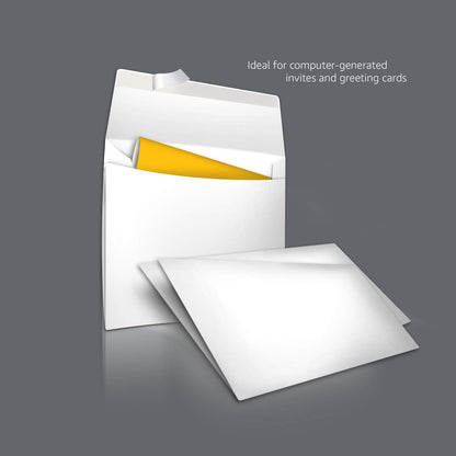 Amazon Basics A9 Blank Invitation Mailing Envelopes, Peel & Seal, No Licking, 5-3/4 x 8-3/4 Inches, White, Pack of 100