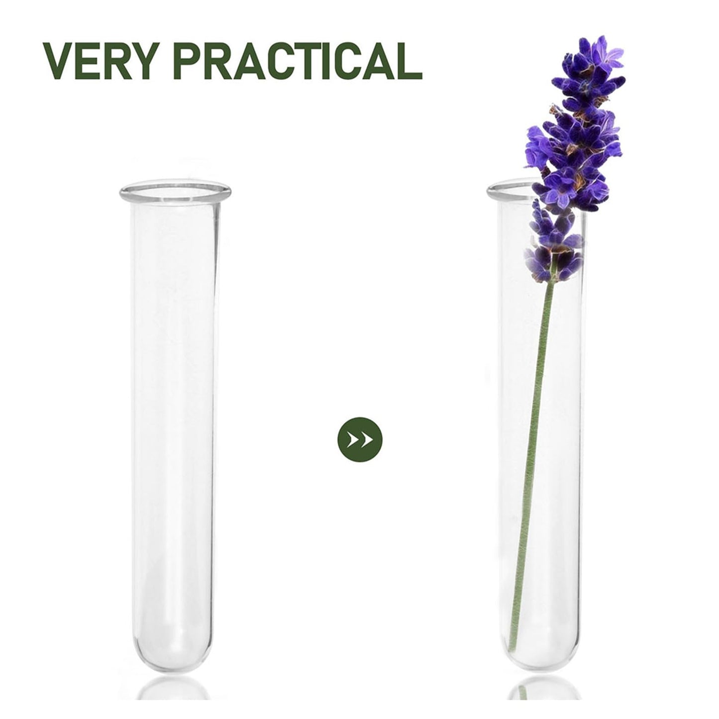 Yardwe 5pcs Hydroponic Glass Propagation Tubes Small Floral Test Tube Vases 2.5x3x15cm Glass Hanging Containers for Small Terrarium Plants Home Décor