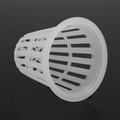 EBTOOLS 10pcs/Set 2 Inch Hydroponic Basket Cup, Durable Safe Plastic Hydroponic Slotted Mesh Cups Round Garden Net Pots for Garden Hydroponics Containers Balcony Planting (White)