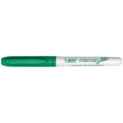 BIC Intensity Green Low Odor Dry Erase Markers, Fine Tip, 12-Count Pack of Erasable Markers With Low-Odor Ink for a Pleasant Writing Experience