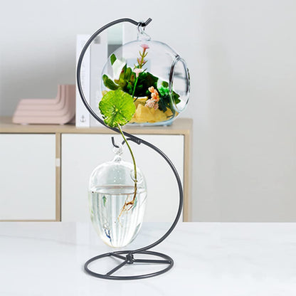 YY YEARCHY Ornament Display Stand Iron Pothook Stand for Hanging Globe Air Plant Terrarium, Witch Ball, Christmas Ornament and Home Wedding Decoration(13.4*4.9", 2PCS)