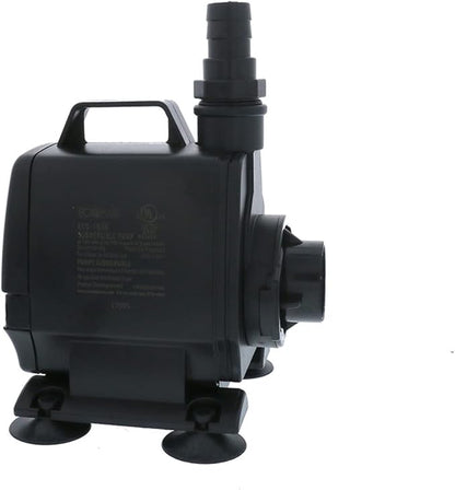 EcoPlus Eco 1056 Water Pump Fixed Flow Submersible Or Inline For Aquariums, Ponds, Fountains & Hydroponics - UL Listed, 1083 GPH, Black