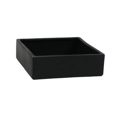 WGVI Black Square Ceramic Vase, Width 10", Height 4", Elegant Morden Short Square Pan Floral Succulent Planter Terrarium Pot Container Tabletop for Accent Home Decor 1 Piece