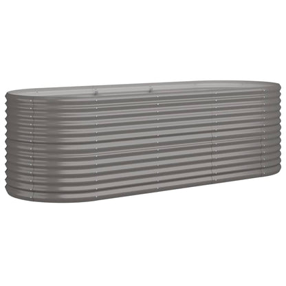 SKM Garden Raised Bed Grey Powder-Coated Steel Large Durable,Grey (Weight 30.73KG)