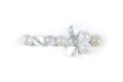 JIC Gem 4cm Selenite Sphere Ball Healing Crystal Energy Home Decor Set of 10 Art Decoration and Metaphysical Healing Mineral Balanc