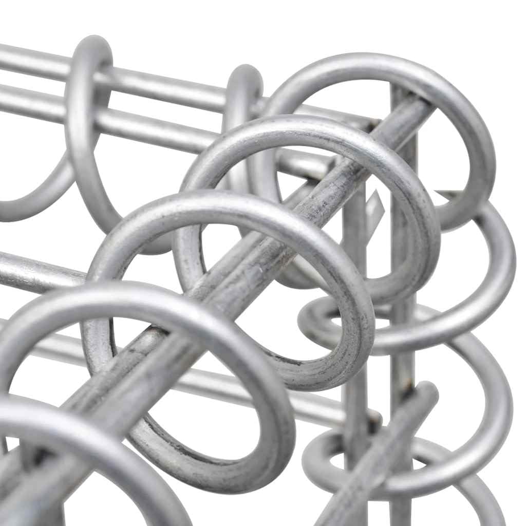 vidaXL Gabion Raised Garden Bed/Flower Planter - Silver Galvanized Steel, Weather-, 141.7" x 11.8" x 3.9", Durable Outdoor Patio Landscape
