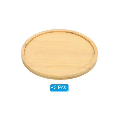 PATIKIL Plant Pot Saucer 6 Inch OD, 3 Pack Bamboo Round Flower Drip Tray for Home Indoor
