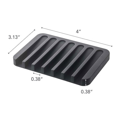 YAMAZAKI Home Flow Soap Tray - Silicone Holder Dish for Sink - Silicone