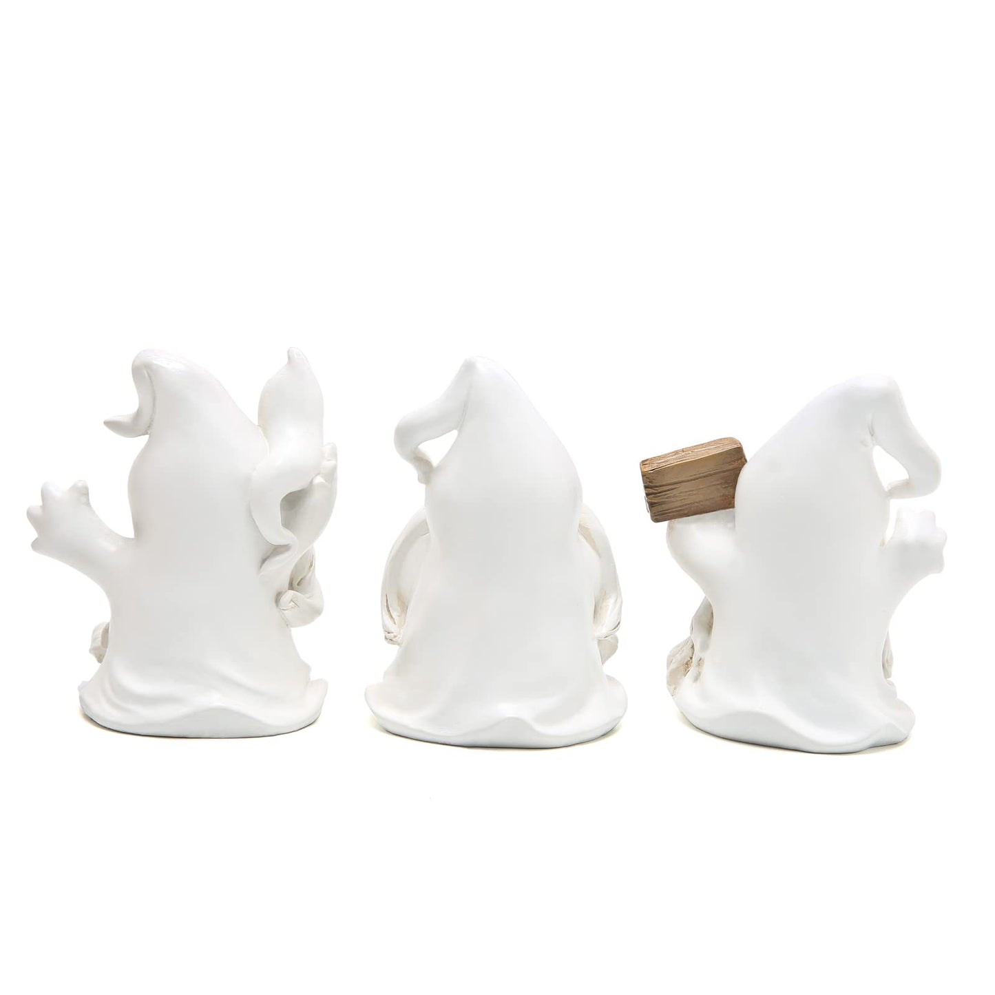Hodao Halloween Ghost Figurines, Set of 3,Halloween Decorations White