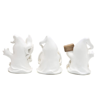 Hodao Halloween Ghost Figurines, Set of 3,Halloween Decorations White