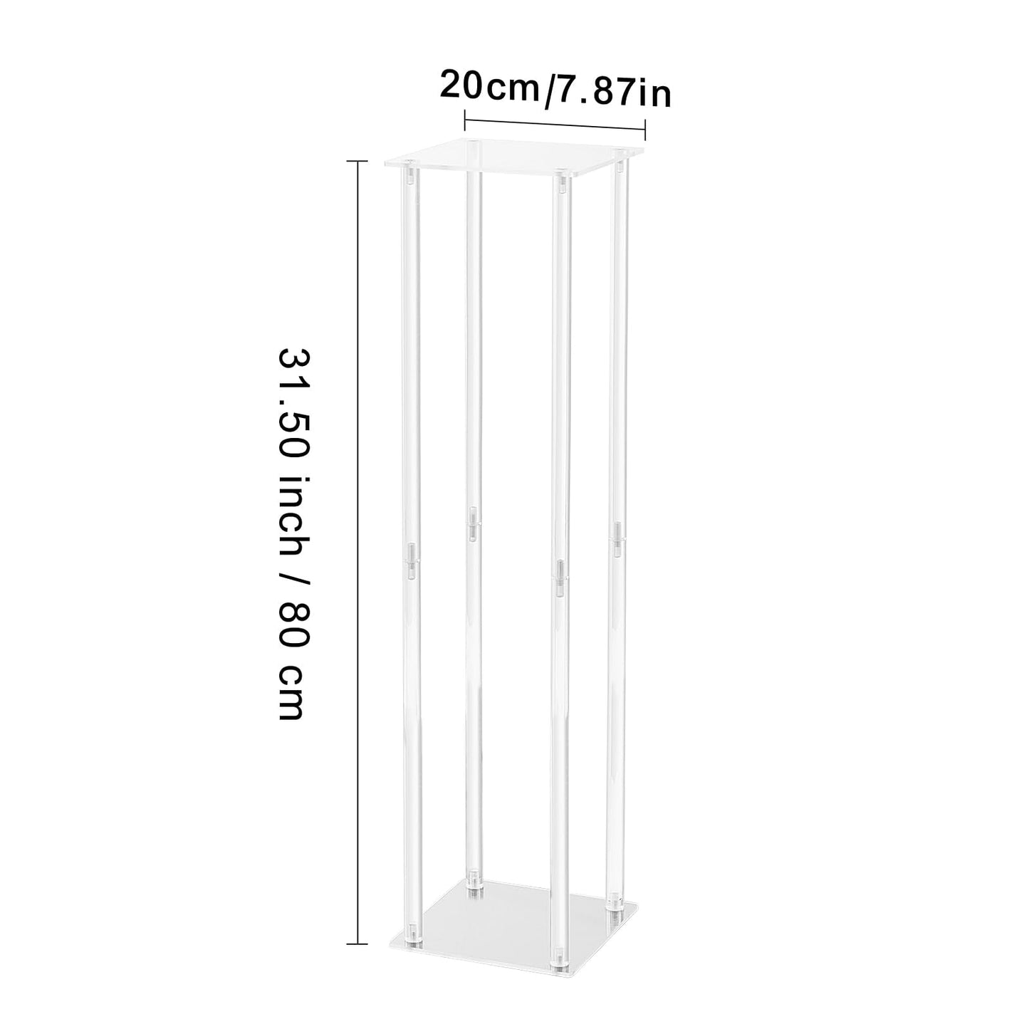 Happybuy 2PCS 31.5inch Wedding Flower Stand, Acrylic Vase Column Geometric Centerpiece, Floral Display Rack with Acrylic Laminate for Events, Reception, Party, Home Decoration