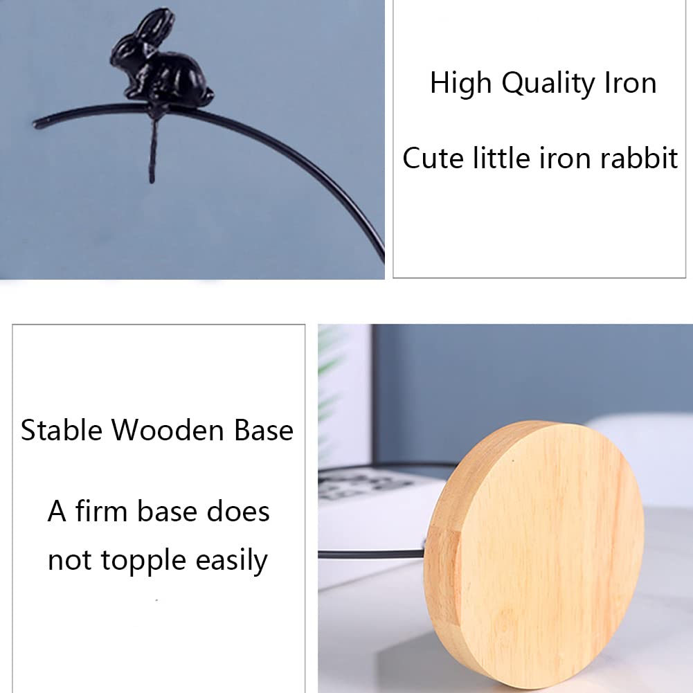 YY YEARCHY Rustic Ornament Display Stand with Rabbit Decoration Air Plants Holder Terrariums Hanging Planter Stand Iron Wire Hanging Pot Hook for Home Decor Ornaments Glass Globe Witch Ball