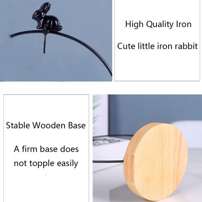 YY YEARCHY Rustic Ornament Display Stand with Rabbit Decoration Air Plants Holder Terrariums Hanging Planter Stand Iron Wire Hanging Pot Hook for Home Decor Ornaments Glass Globe Witch Ball