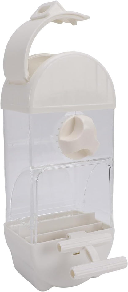 Focket Bird Feeder, 800ml Transparent No Mess Feeding Semi Enclosed Easy Top Fill Bird Feeding Box, Anti Scatter Tray with Hanging Design for Parakeets Cockatiels