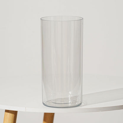 RosPynn Flower Vase Acrylic Cylinder,7.86" Tall Clear Vase for Centerpieces,Wedding Decorative,Home Décor, Non Breakable Plastic, 3.94" x 7.86" Tall Round - Clear