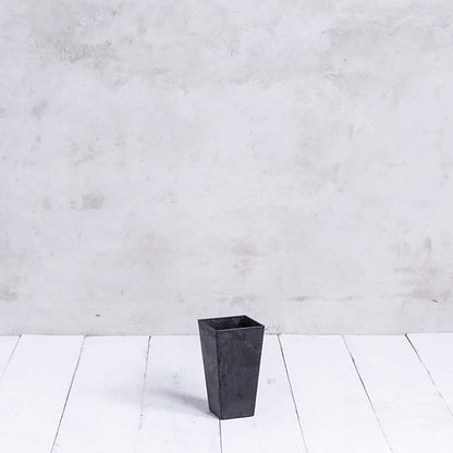 Root & Vessel, Ella Tall Planter, Black, 13.5"