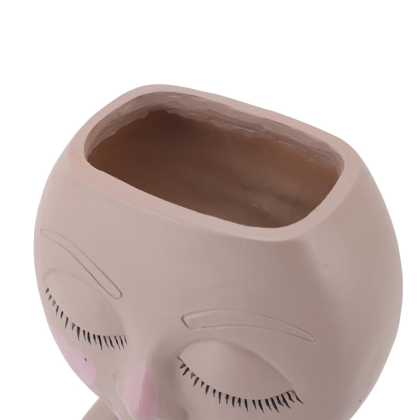 CHEOTIME Face Planter Pot, Cute Head Planter for Indoor Outdoor, Multipurpose Resin Girl Heads Succulent Planter Flowerpot with Drainage Hole for Indoor Outdoor Plants