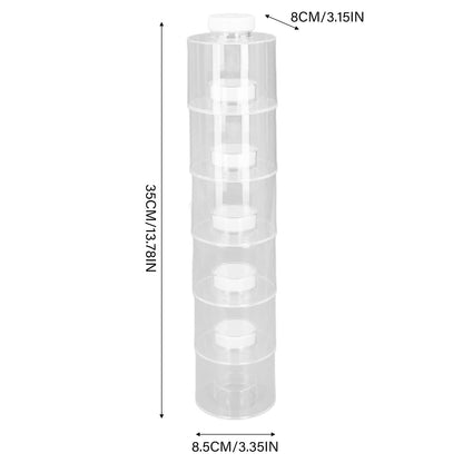 AYNEFY 6 Pcs Stackable Pot,Transparent Tower Seasoning Bottle Storage Container Kitchen Seasonings Jars Salt Storage Box Organizer