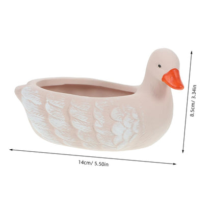 balacoo Ceramic Animal Succulent Flower Pot Desktop Plant Container Small Bird Style Balcony Gardening Planter for Indoor and Outdoor Use