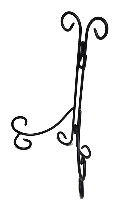 Decorative Black Wrought Iron 12" Plate Stand Easel