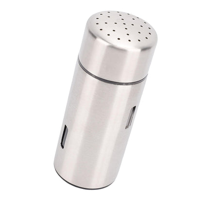 Focket Salt Shaker, 304 Stainless Steel Rust Proof Multifunctional Condiment Shaker, Seasoning with Airtight Lid for Kitchen Cooking Grilling Picnic (Small Holes)