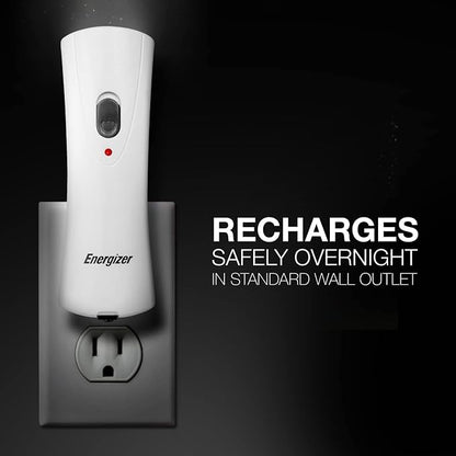 Energizer Auto-On LED Flashlights Rechargeable for Home Power Failure, Plug in LED Flashlight for Power Outage, Night Light, Hurricane Preparedness