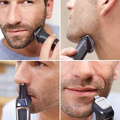 Norelco Philips Multigroom 3000 Series, All-in-One Trimmer, Beard Trimmer and Hair Clipper, 15-Piece Men's Grooming Kit for Head, Beard, Face, Nose, Ears, No Blade Oil Needed, Soft Pouch, MG3770/40