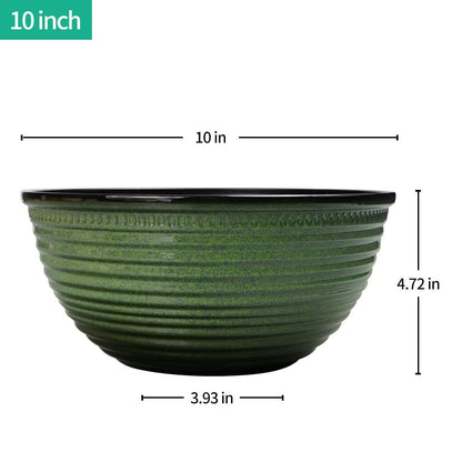 RICH ATLAS 2 Pack 10 Inch Plant Pots,Durable Decorative Flower Pots Planters with Drainage Hole for Indoor and Outdoor Plants,Flowers,Succulents, Green