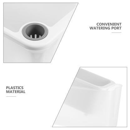 HANABASS Small Rectangular Self Watering Plant Pots, Herb Garden Planter, Vegetable Planters Window Box for Windowsill Patio Garden Balcony Porch Yard, 17.0X 5.9X 4.5Inches