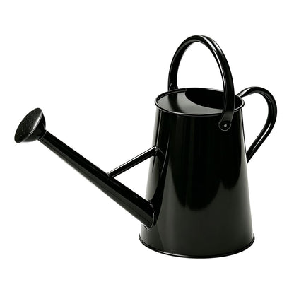 SunnyTong Metal Watering Can for Outdoor and Indoor Plants, Watering Can Decor, 1.5 Gallon（Black）