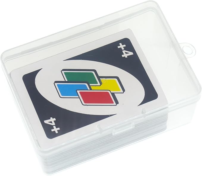 Plastic UNO Card Case Box Holder, High Capacity Playing Card Case, Clear Playing Card Box Storage Card Deck Case (NO Cards) (Set of 2)