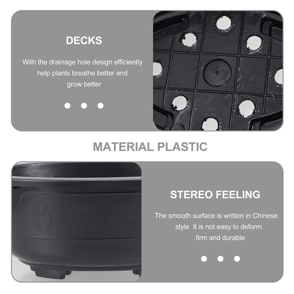 Homoyoyo 2PCS Bonsai Training Pots: 17 inch Large Bonsai Pot Oval Planter with Drainage Hole - Plastic Plants Growing for Nursery, Garden, Balcony