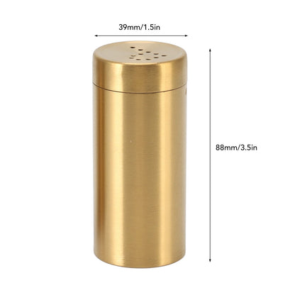 Stainless Steel Salt Shaker Gold 2 Pack with Fine Mesh for Salt Sugar Shaker Kitchen Seasoning Container