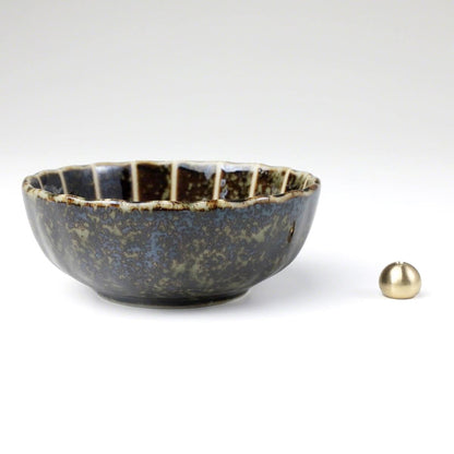 Asayu Japan Lotus Incense Holder for Sticks 4.1 inch (105mm), Traditional Made in Japan Ceramic Ash Catcher and Brass Incense Burner Set - Green Lotus