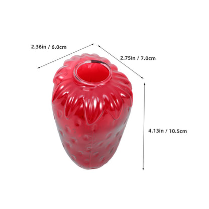 UPKOCH Creative Strawberry Glass Vase Cute Hydroponic Plant Propagation Station Decor for Flowers for Birthdays and Housewarmings