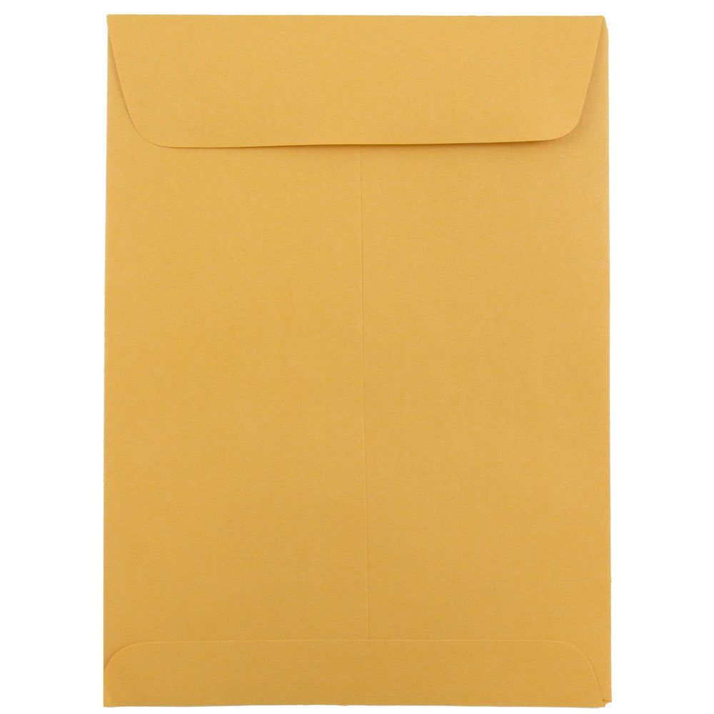 JAM PAPER 5 1/2 x 7 1/2 Open End Catalog Envelopes - Brown Kraft Manila - 50/Pack