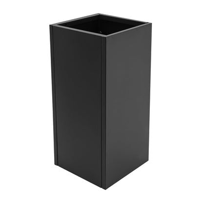 Yellulu Planter Box with Removable Insert Shelf | Rectangular Modern Metal Planter Box|Indoor Outdoor Cube Steel Flower Pot | for Patio, Deck, Yard, Garden (Black, 14" L x14 W x 30" H)