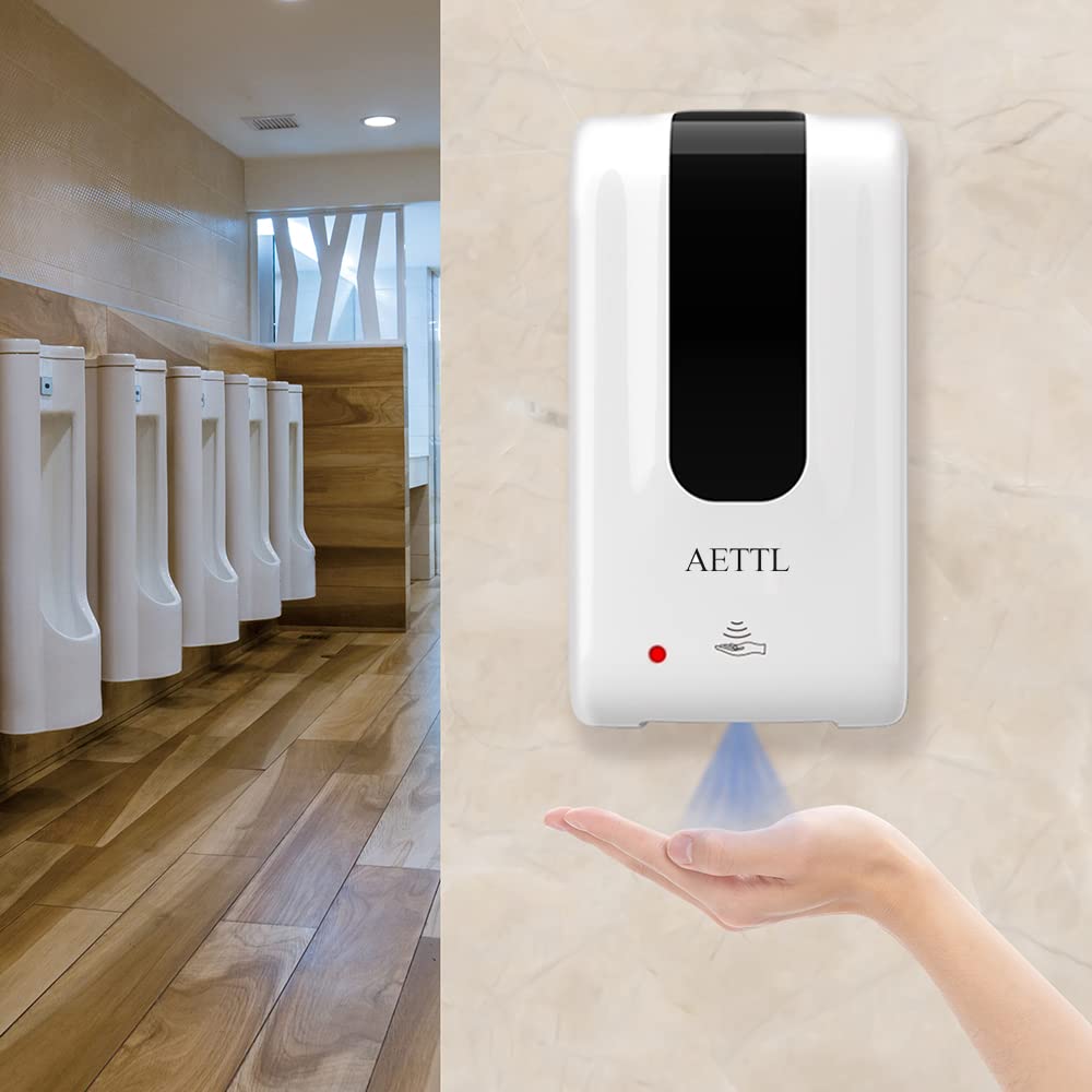 AETTL Soap Dispenser,Touchless Automatic Foaming Hand Sanitizer Dispenser Wall Mount, 40oz Motion Sensor Foam Liquid Refill Bottle Sanitizer Dispensing for Bathroom Kitchen Home